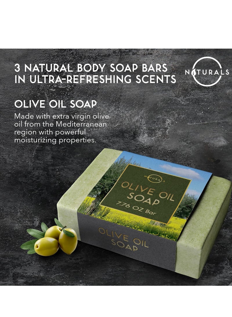 O Naturals O NATURALS Bar Soap for Men - 3-Pcs Mens Soap Bar - Natural Soap - Mens Bar Soap - Men Soap - Natural Soap for Men - Organic Men's Soap Bars - Exfoliating Soap Bar - Citrus, Olive & Cedarwood  - Image 2