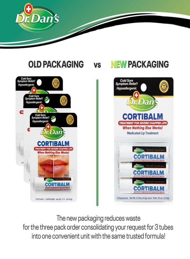Dr. Dans Dr. Dan's Cortibalm -3 Pack -for Dry Cracked Lips - Healing Lip Balm for Severely Chapped Lips- Designed for Men, Women and Children - Image 2