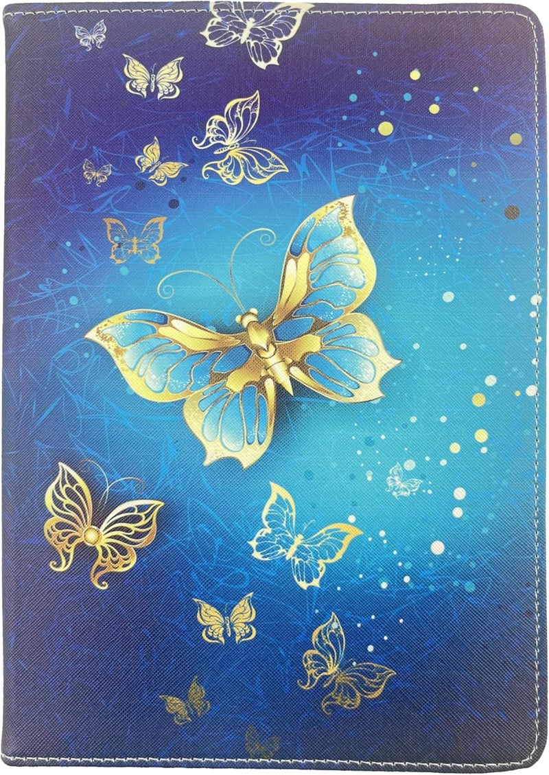 EKAM Universal Stand Folio Case Cover for All 8" Tablets (Fire HD 8, Lenovo Tab M8 8 inch, iPad Mini 5/4/3/2/1,iPad mini 6), PU Leather case Fit for all 8inch tablets (Butterfly Gold) - Image 2