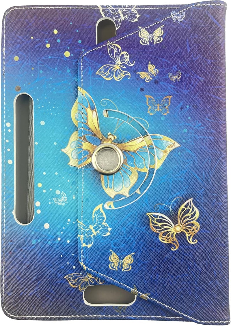 EKAM Universal Stand Folio Case Cover for All 8" Tablets (Fire HD 8, Lenovo Tab M8 8 inch, iPad Mini 5/4/3/2/1,iPad mini 6), PU Leather case Fit for all 8inch tablets (Butterfly Gold) - Image 3