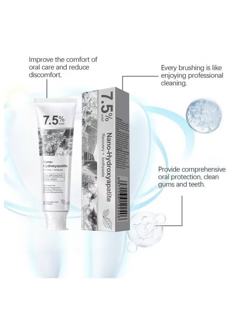 75%Hydroxyapatite Toothpaste for Advanced Enamel Protection, Gentle and Effective Formula, Fluoride-Free Toothpaste for Sensitive Teeth, 4.23oz*2BOX - Image 4