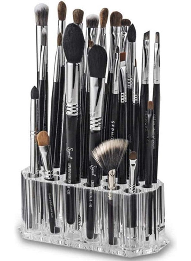FAGVA 26 slots makeup brush stand Acrylic Eyeliner Lip Liner Holder Organizer 26 Slots Makeup Brush Pencil Organization Container Clear Cosmetic Storage Display Holder - Image 1