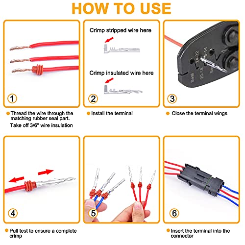 VIGRUE 20 Sets 1/2/3/4/6 Pin Connector Weatherpack Connectors Kit, Waterproof Automotive Electrical Wire Connectors Plug Kit - Image 3