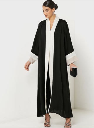 Two Tone Detail Open Front Abaya - pzsku/ZE930C4C632532E8870F0Z/45/1746747407/9fd618a1-afda-4b5d-ac04-0e456af742fc
