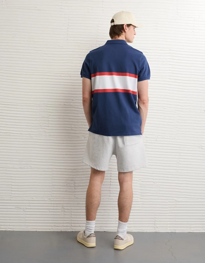 امريكان ايجل تي شيرت بولو مطاطي بقصة سلم