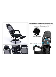 AL WADI FURNITURE AL WADI FURNITURE Compact Lockable Cherry Color Office Table with Relaxing Comfortable Reclining Height and Back Adjustable Ergonomic Mesh Back Office Chair with Footrest Black  - Image 5