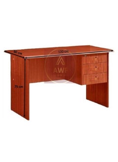 AL WADI FURNITURE AL WADI FURNITURE Compact Lockable Cherry Color Office Table with Relaxing Comfortable Reclining Height and Back Adjustable Ergonomic Mesh Back Office Chair with Footrest Black  - Image 2