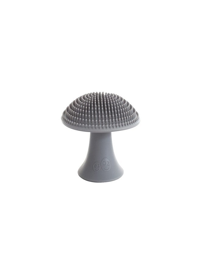 ezpz Mushroom Sponge (Gray) - Odor-Resistant Kitchen Sponge with Soft Bristles, Non-Slip Handle, Suction Base - Gently Cleans Pans, Dishes and Feeding Gear - Image 1