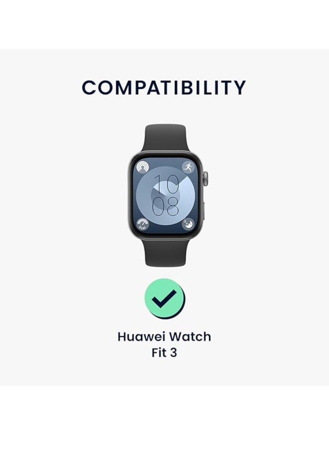 2 Pack Screen Protector Compatible with HUAWEI Watch Fit 3, Anti Scratch, HD Clear, Bubble Free 3D Full Coverage Hydrogel Film Compatible for HUAWEI Watch Fit 3