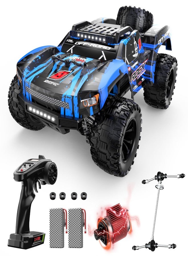 DEERC 1:12 Fast RC Cars 45KPH, 4WD High Speed Short Course RC Truck, Off-Road All Terrain Remote Control Car with 2 Rechargeable Batteries & Spare Tire, 2.4GHz Fast RC Cars for Adults Kids Boys Gift - Image 1