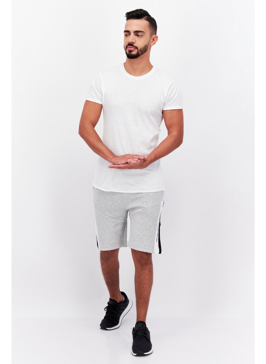 CROSSHATCH Men Drawstring Brand Logo Basic Short, Grey  - Image 3