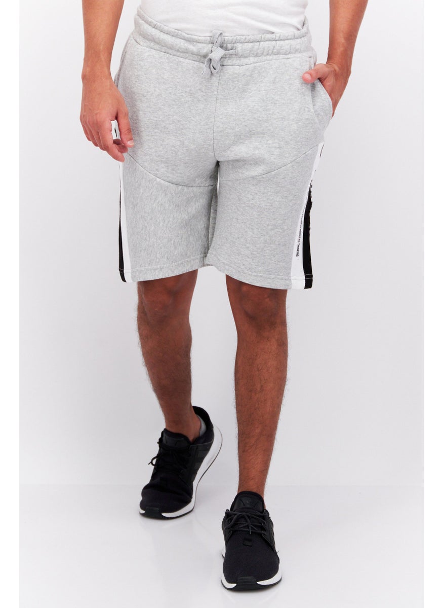 CROSSHATCH Men Drawstring Brand Logo Basic Short, Grey  - Image 1