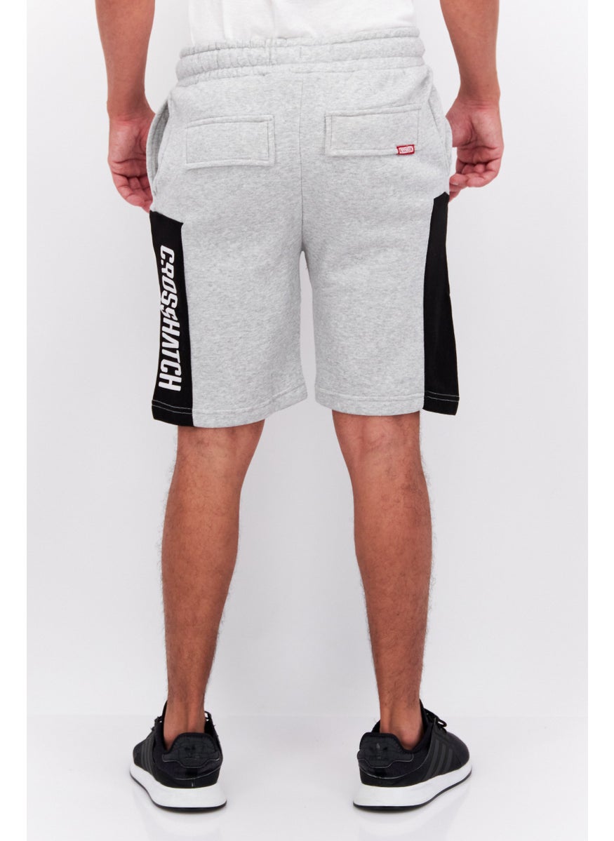 CROSSHATCH Men Drawstring Brand Logo Basic Short, Grey  - Image 4