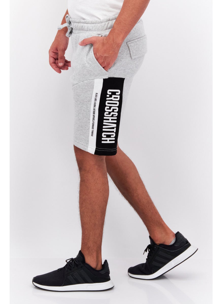 CROSSHATCH Men Drawstring Brand Logo Basic Short, Grey  - Image 2
