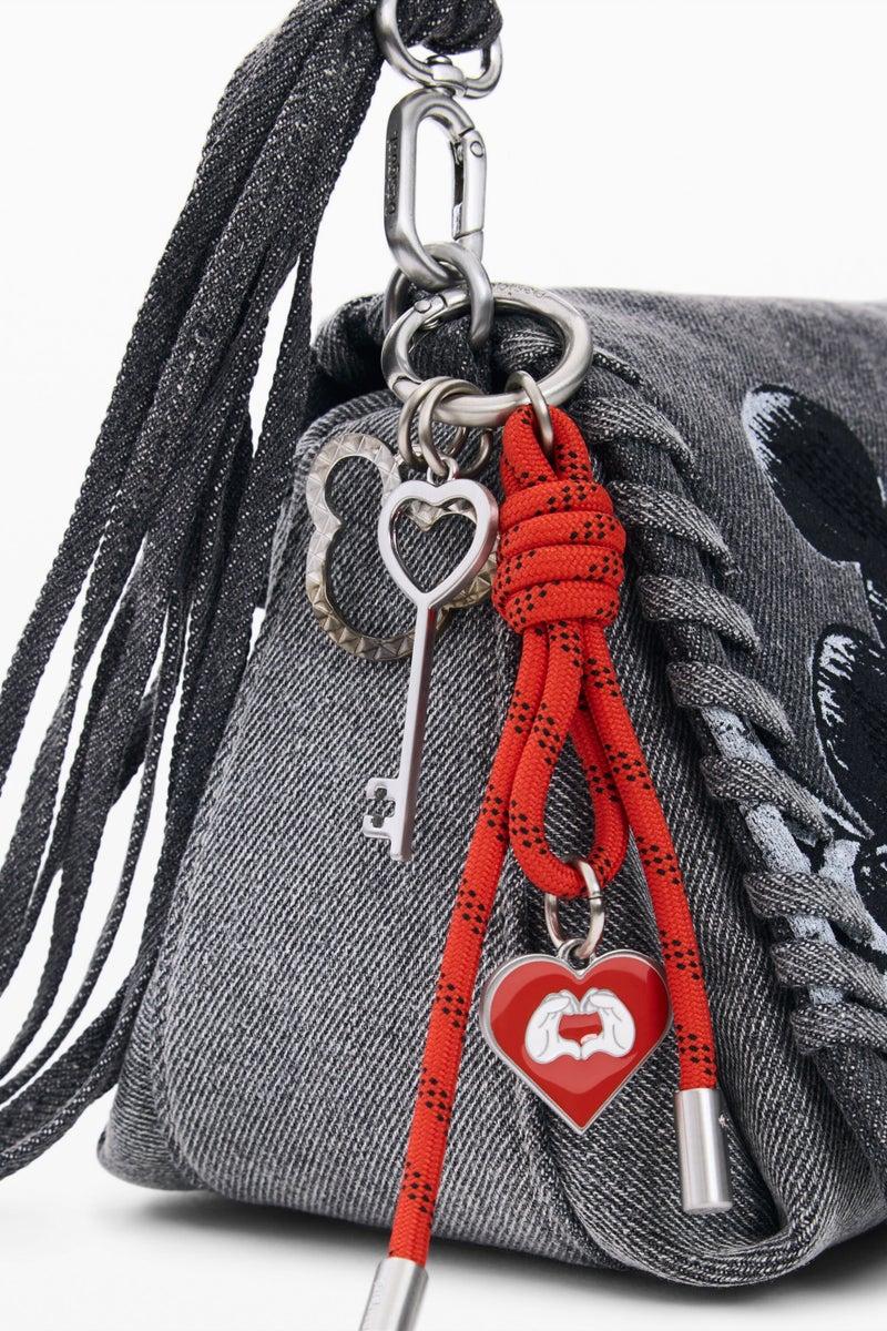 DESIGUAL Medium denim fabric bag with Mickey Mouse™ embroidery - Image 5