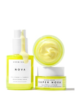 HERBIVORE HERBIVORE Nova Brightening Serum for Face – 15% Vitamin C + Turmeric to Visibly Improve the Look of Dark Spots and Even Skin Tone, Plant-based, Vegan, Cruelty-free, 30mL / 1 oz  - Image 2