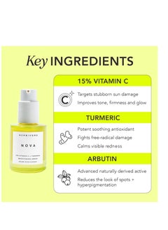 HERBIVORE HERBIVORE Nova Brightening Serum for Face – 15% Vitamin C + Turmeric to Visibly Improve the Look of Dark Spots and Even Skin Tone, Plant-based, Vegan, Cruelty-free, 30mL / 1 oz  - Image 3