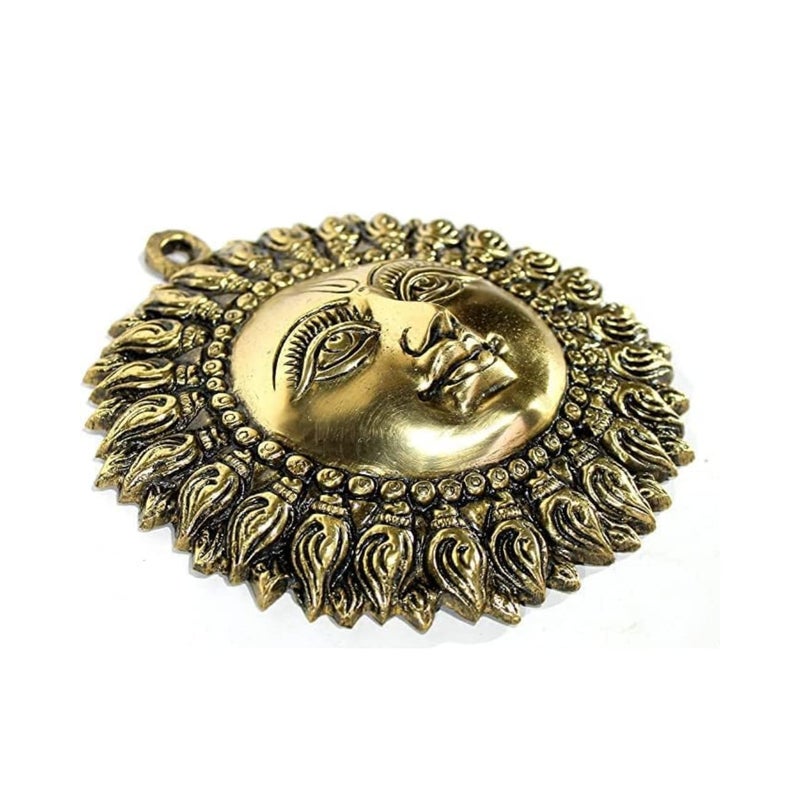 TREE MAISON CORONATING HOMES Brass Sun Weight 800 G Approx 6 Inch Approx Brass Surya Wall Hanging Home Decor Decorative Wall Hanging Sun Idol Face for Positivity at Home Office - Image 4