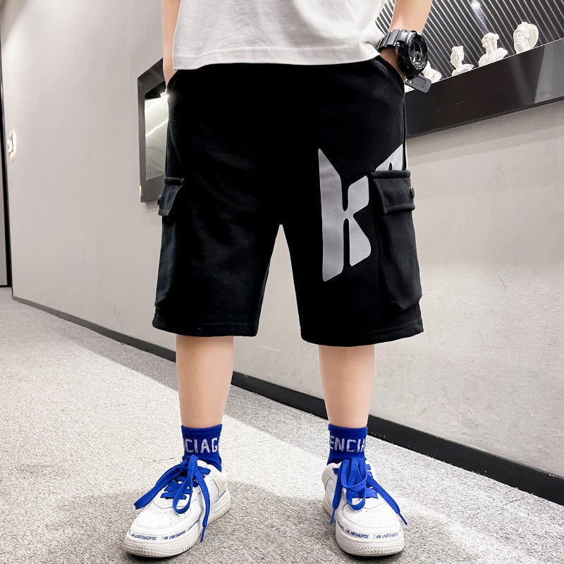 Boys' Summer Thin Shorts 2025 New Children's Summer Pants for Older Boys Street Style Cargo Shorts - Image 1
