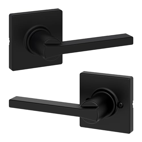 Kwikset Casey Interior Passage Door Handle, Lever For Closet and Hallway Doors, Reversible Non-Locking Handle Lever, Matte Black , with Microban Protection - Image 1