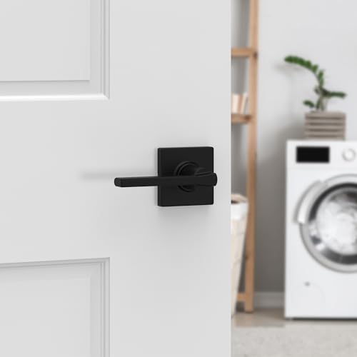 Kwikset Casey Interior Passage Door Handle, Lever For Closet and Hallway Doors, Reversible Non-Locking Handle Lever, Matte Black , with Microban Protection - Image 2