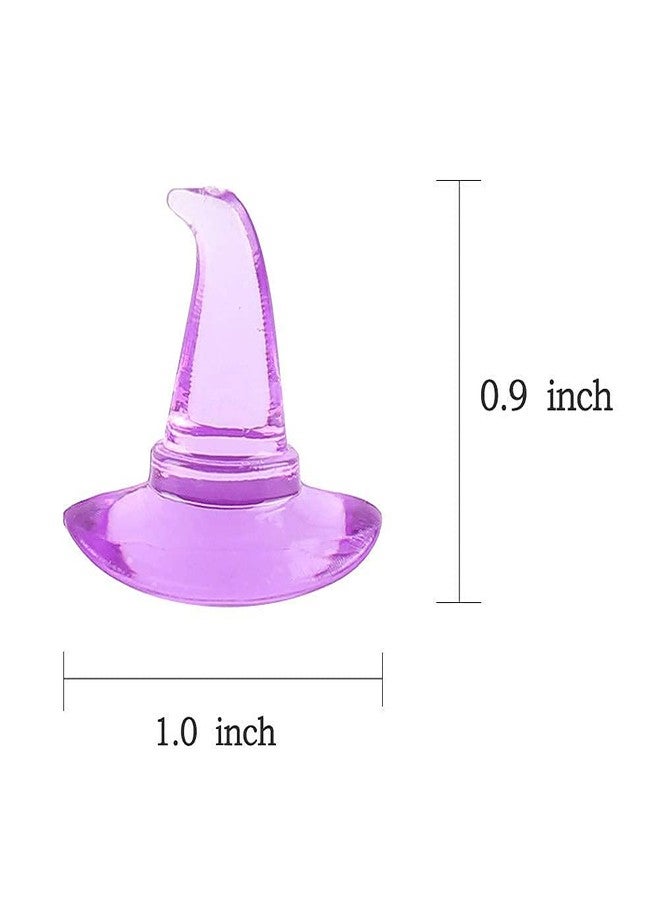 Crazy Night Mini Acrylic Witch Hat Ornaments Halloween Party Decoration Thanksgiving Party Decoration Acrylic Hats Purple(50 Pieces) - Image 2