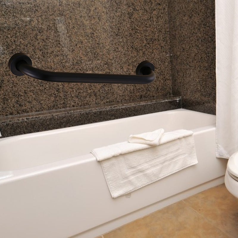 🚽 مسند يد للحمام أسود من الفولاذ المقاوم للصدأ بتصميم قديم مقبض غير قابل للانزلاق لمساندة كبار السن والأطفال 43 سم - Image 1