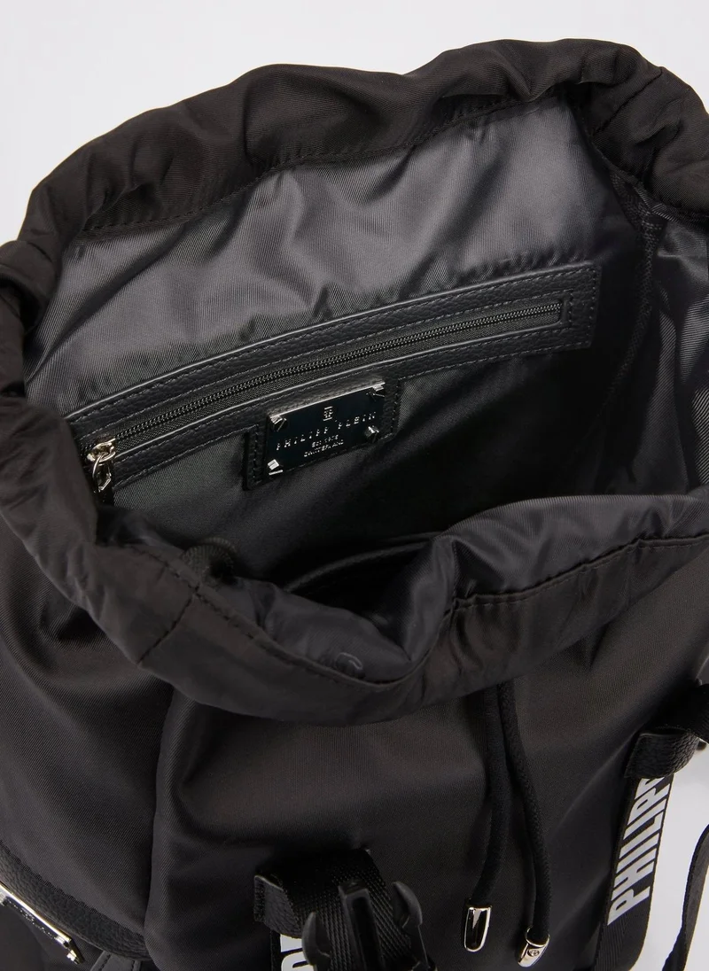 PHILIPP PLEIN  Black Logo Strap Buckle Rucksack for Men | Best Price UAE