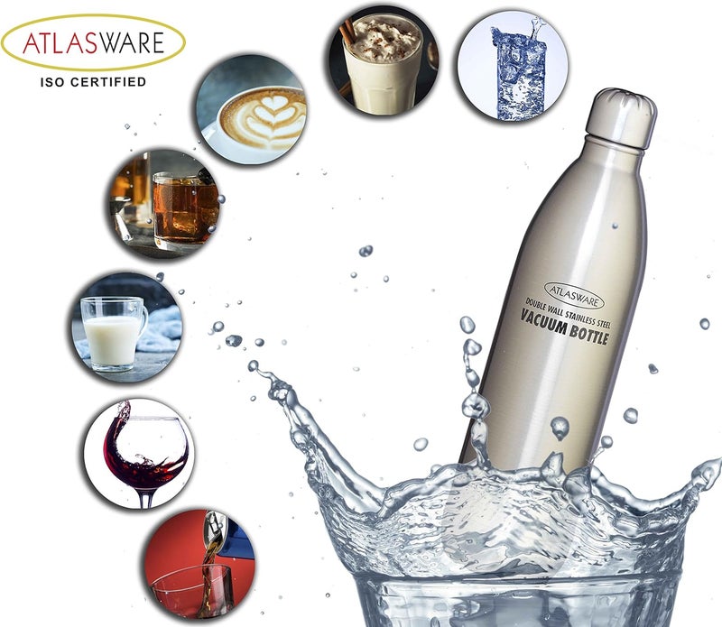 Atlasware Double Wall Stainless Steel Vacuum Bottle - 750ml Assorted Colors (Color may vary) - Image 4