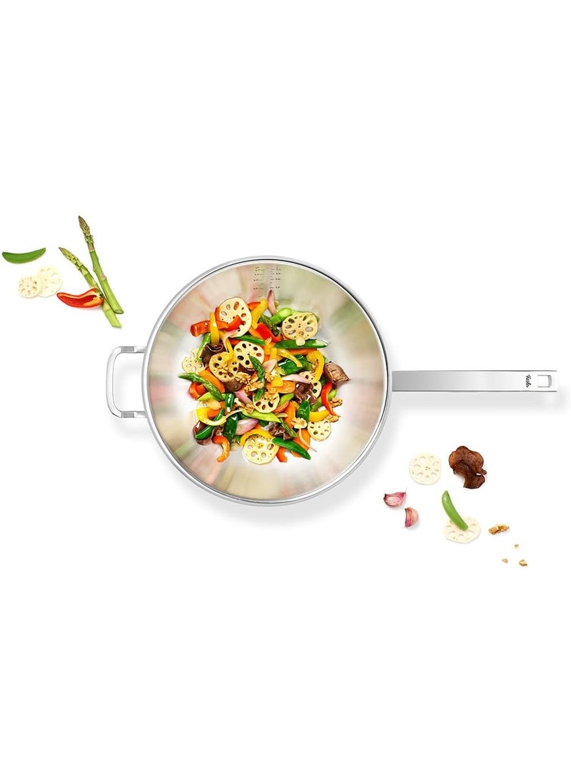 Fissler Fissler OriginalProfi Collection Stainless Steel 126 Inch 67 Quart Multi Ply Wok with High Dome Metal Lid  - Image 3