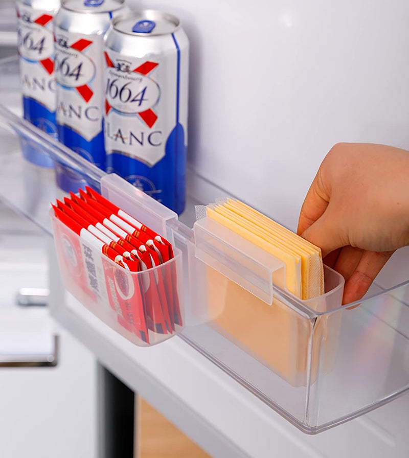 WonLiq Space-Saving Cheese Slice Holder for Fridge Door | 2-Pack Hanging Storage Container, BPA-Free, Kitchen Organizer - Image 3