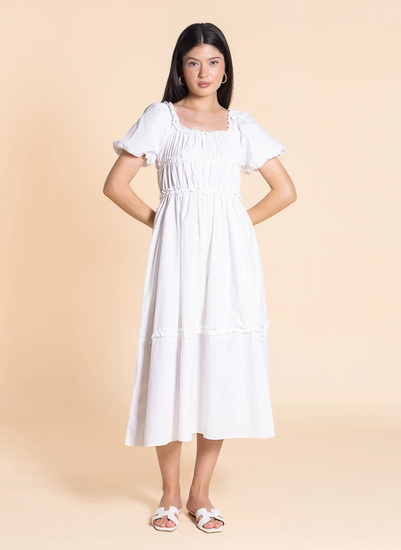 SHAPES White Ruffle Dress