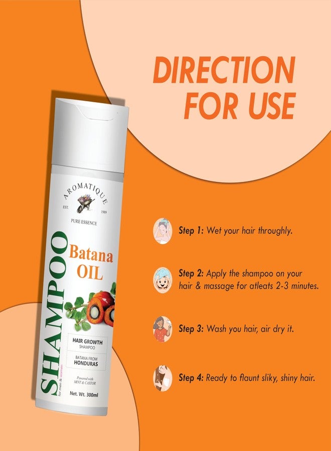 Aromatique Batana Hair Shampoo - Enriched with Mint, Shikakai & Wheat Protein - Batana Oil Shampoo for Dandruff & Hair Fall - Helps Strengthen Hair & Adds Shine - Sulfate Free Shampoo (300 ml) - Image 4