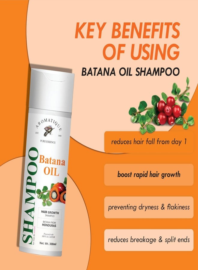 Aromatique Batana Hair Shampoo - Enriched with Mint, Shikakai & Wheat Protein - Batana Oil Shampoo for Dandruff & Hair Fall - Helps Strengthen Hair & Adds Shine - Sulfate Free Shampoo (300 ml) - Image 3