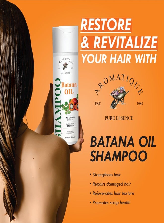 Aromatique Batana Hair Shampoo - Enriched with Mint, Shikakai & Wheat Protein - Batana Oil Shampoo for Dandruff & Hair Fall - Helps Strengthen Hair & Adds Shine - Sulfate Free Shampoo (300 ml) - Image 5