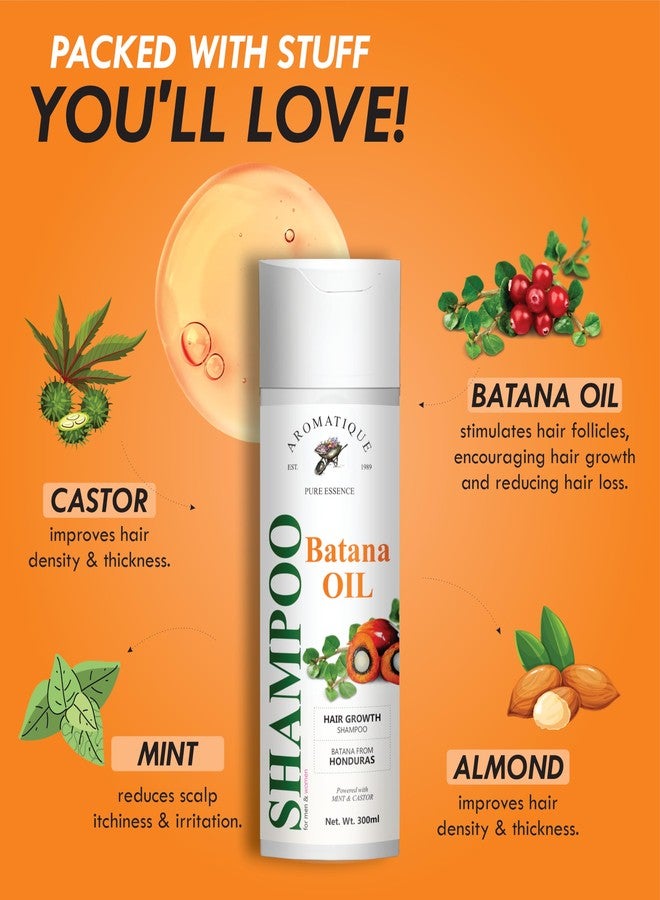 Aromatique Batana Hair Shampoo - Enriched with Mint, Shikakai & Wheat Protein - Batana Oil Shampoo for Dandruff & Hair Fall - Helps Strengthen Hair & Adds Shine - Sulfate Free Shampoo (300 ml) - Image 2