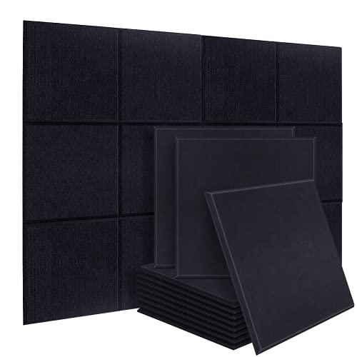 DEKIRU New 12 Pack Acoustic Foam Panels, 12 X 12 X 0.4 Inches Soundproofing Insulation Absorption Panel High Density Bevled Edge Sound Panels, Acoustic Treatment Used in Home&Offices Wall Decoration - Image 1