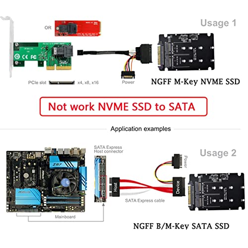 Cablecc SFF-8639 NVME U.2 to Combo NGFF M.2 M-Key SATA PCIe SSD Adapter for Mainboard Replace SSD 750 p3600 p3700 - Image 2