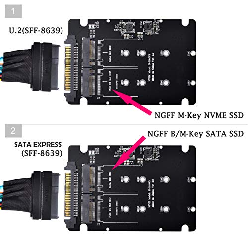 Cablecc SFF-8639 NVME U.2 to Combo NGFF M.2 M-Key SATA PCIe SSD Adapter for Mainboard Replace SSD 750 p3600 p3700 - Image 5
