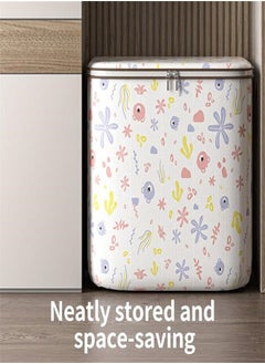 KASTWAVE 100L Large Storage Chest, Clothes Organizer Box Foldable Blanket Quilt Zipper Storage Bags with Handle, Moving Luggage Bags, Large Capacity Thick Fabric Storage Boxes for Toys, Clothing Storage Boxes  - Image 4