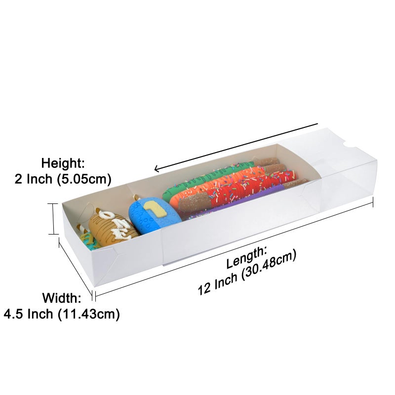XINHPKGG 20 Pcs Clear Chocolate Covered Strawberries Boxes 12" x4 1/2" x2" Cookie Boxes Bakery Box Treat Box for Wedding Party - Image 4
