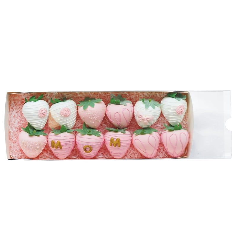 XINHPKGG 20 Pcs Clear Chocolate Covered Strawberries Boxes 12" x4 1/2" x2" Cookie Boxes Bakery Box Treat Box for Wedding Party - Image 5