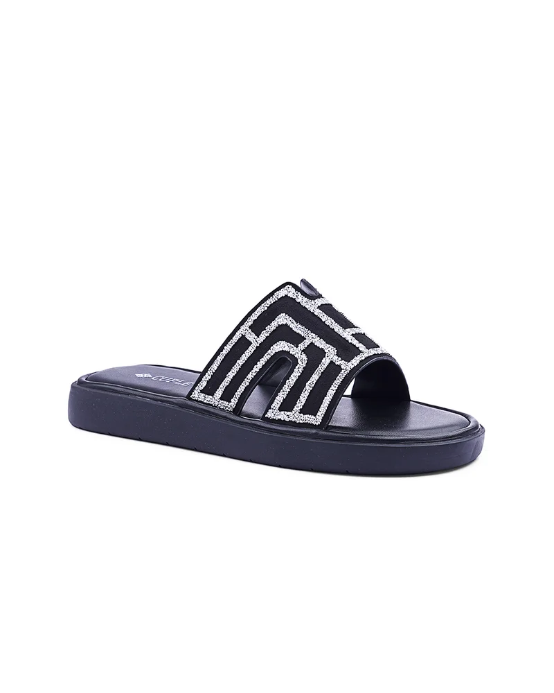 كابلي Womens mosaic patterned platform flat sandals