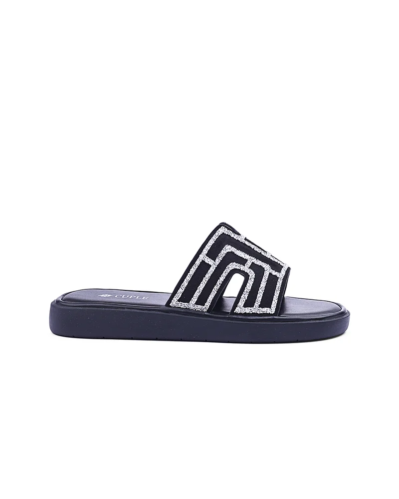 كابلي Womens mosaic patterned platform flat sandals