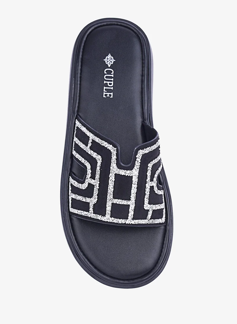 Cuple  Crystal Embellished Slide Sandal for Women | Best Price UAE