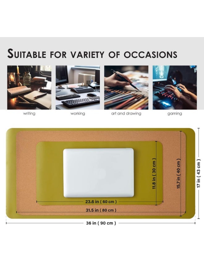 WinCheer Large Desk Pad, Non-Slip PU Leather Desk Mouse Pad Waterproof Desk Pad Protector, Dual-Side Use Desk Writing Mat for Office Home, 80cm x 40cm - Image 5