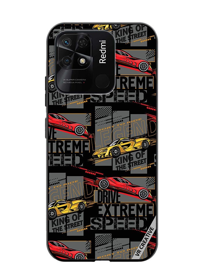VR CREATIVE Protective Case Cover For Xiaomi Redmi 10C Abstract Seamless Pattern With Sport Cars Design Multicolour - Image 1