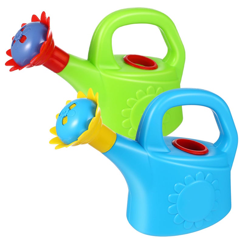 TOYANDONA 2PCS Watering Can Toys, Interesting Plastic Watering Can Toys Play House Garden Watering Can Toys for Children Beach Sand Toys (Random Color) - Image 1