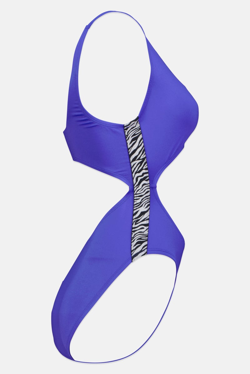 Nike Women Non Padded Cut Out Detail One Piece, Purple - Image 4