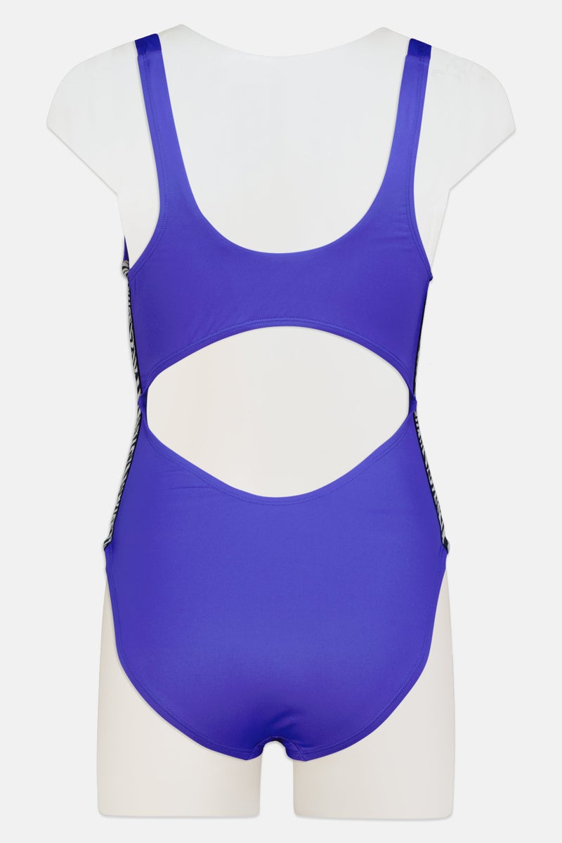 Nike Women Non Padded Cut Out Detail One Piece, Purple - Image 3
